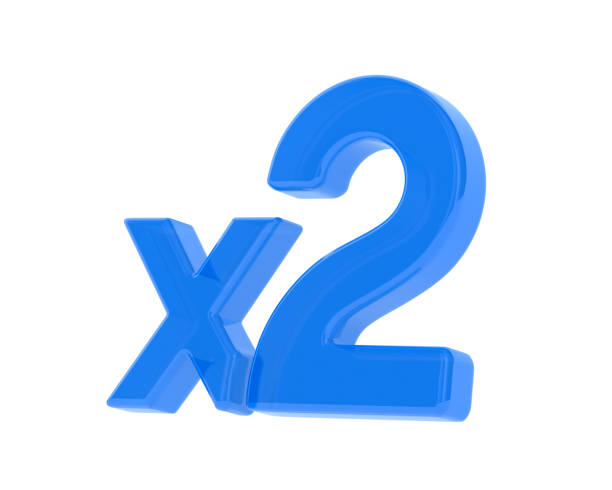 istock Blue x2 symbol on white background. Isolated 3d illustration 2175874121