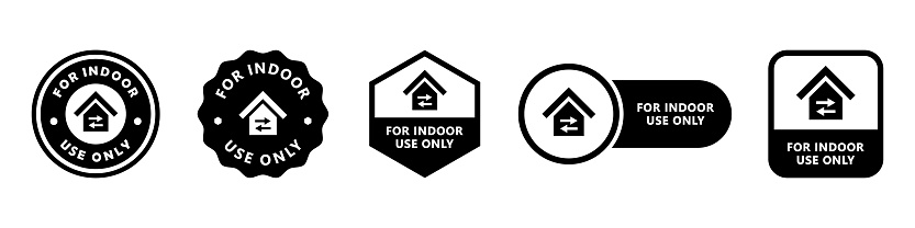 Inside Use For Indoor Use Only Vector Signs For Appliance And Equipment Labeling ...