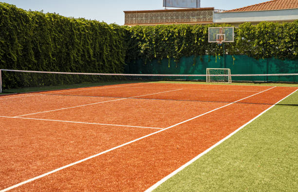 istock Empty tennis practice court in summer. 2175895439