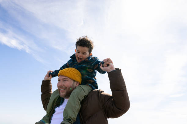 Father and Son Bonding Outdoors
