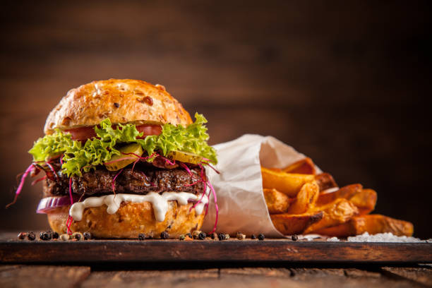 istock Home made hamburger with lettuce and cheese 2175898749