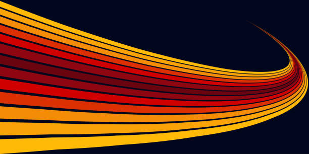 Abstract colorful 70s background vector. Vintage retro wallpaper with rainbow stripes and wavy lines. A 1970 color illustration suitable for posters, banners, decorative items and wall art.