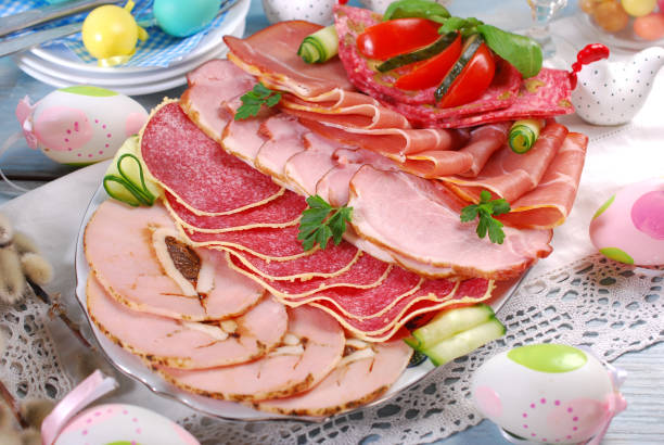 istock platter of cured meat,ham and salami on eater table 2175912538