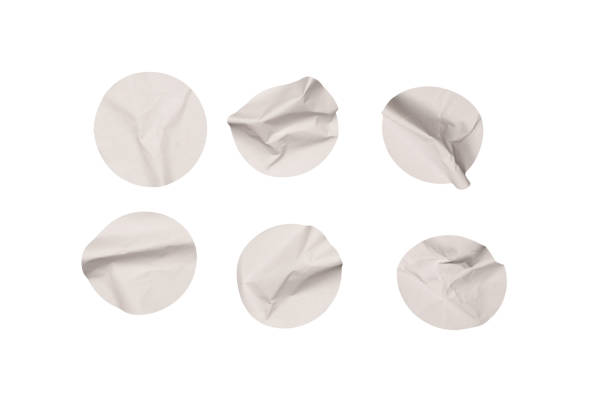 istock Round white stickers, blank tags labels isolated on a white background. 2175914359