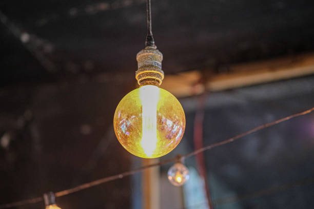 istock Light bulbs inside the rustic bistro in Laguna Philippines. 2175916441
