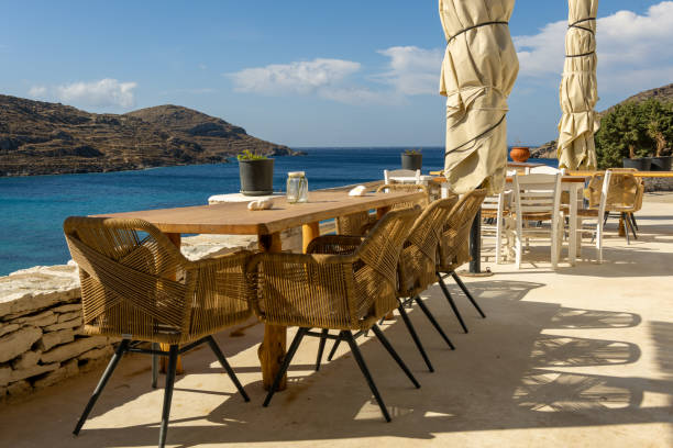 istock Nice table on a terrace with sea view 2175918350
