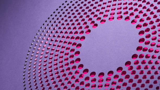 istock Modern circular design with pink gradient dots cut into purple paper, creating a vibrant visual contrast 2175920725