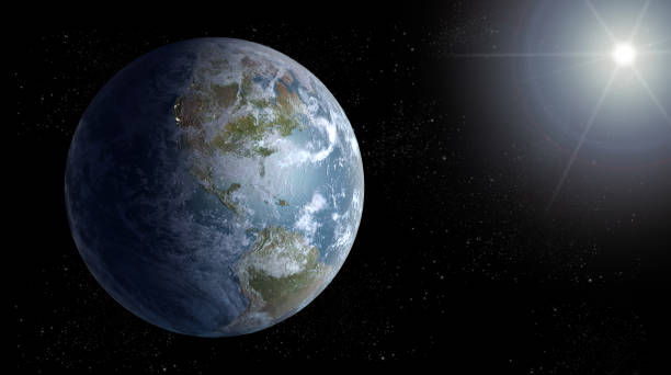 istock Earth from Space with Sun in Background 2175921380