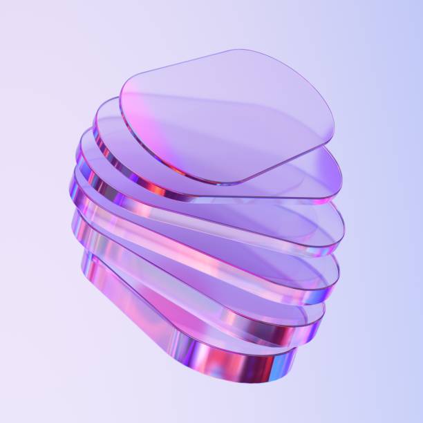 istock Glass shapes with colorful reflections. 2175923054