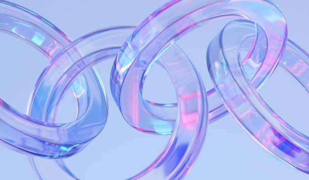 istock Glass rings composition on blue background. 2175923069