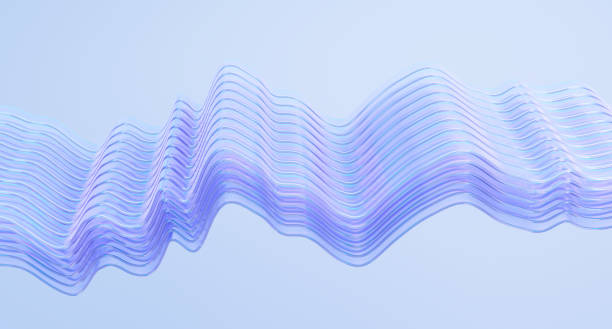 istock Glass wavy shapes on blue background. 2175923127