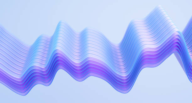 istock Glass wavy shapes on blue background. 2175923128