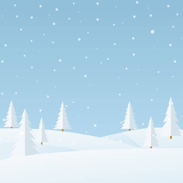 stockillustraties, clipart, cartoons en iconen met winter snowing landscape, background, card, banner. vector - sneeuw