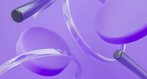 istock Glass disc shapes with colorful reflections composition. 2175925571