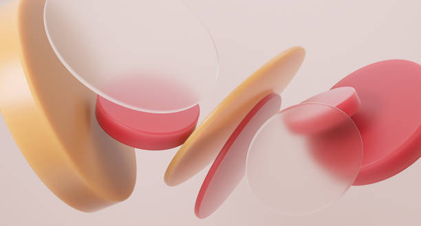 istock Round glass shapes composition with glassmorphism effect. 2175925705