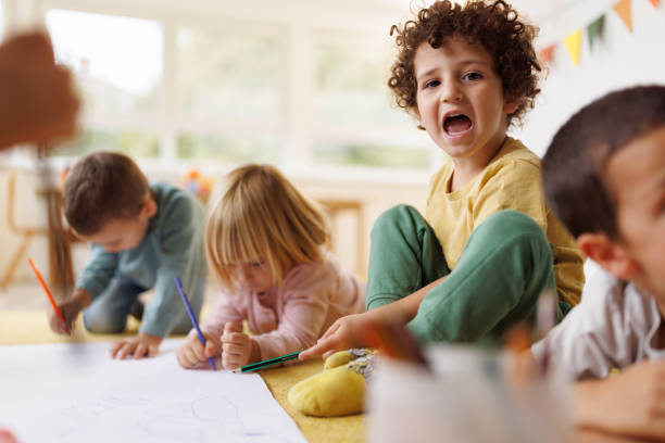 istock Children draw with crayons in kindergarten 2175929169
