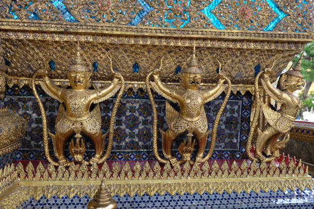 Buddhist demons on the golden wall