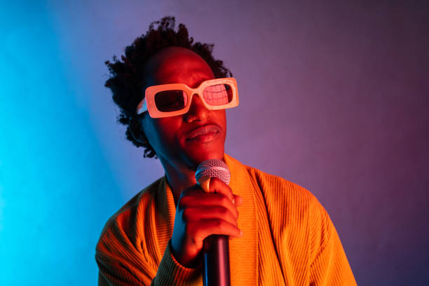 istock Headshot of man with microphone 2175948159