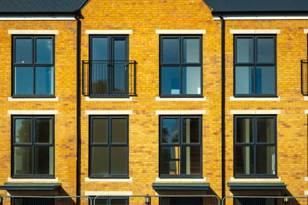 istock Construction aparments building site in england uk. 2175950095