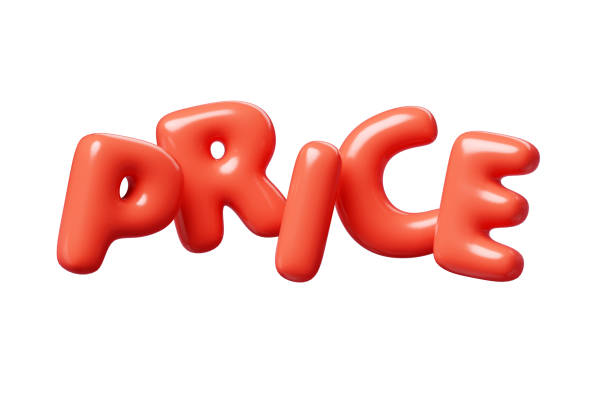 istock Price red Inflatable flying word for promotion design. 3D render illustration 2175951571