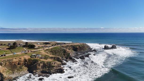 istock Aerial view of coastal cliffs and ocean waves. 2175964968