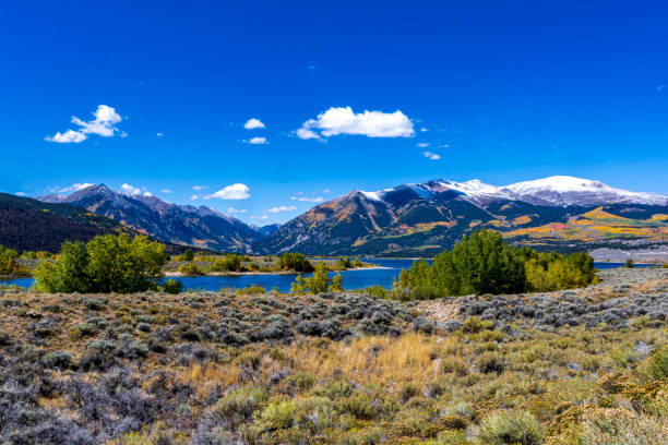 istock Snow Covered Mt. Elbert and laplata peak Surrounding Twin Lakes 2175964994