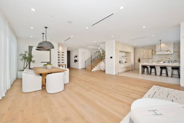 istock Modern open-plan living space with wooden flooring 2175965745