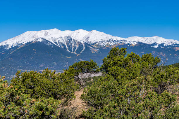 istock Mt. Harvard with Snow on Summit and Colorful Aspens 2175965758