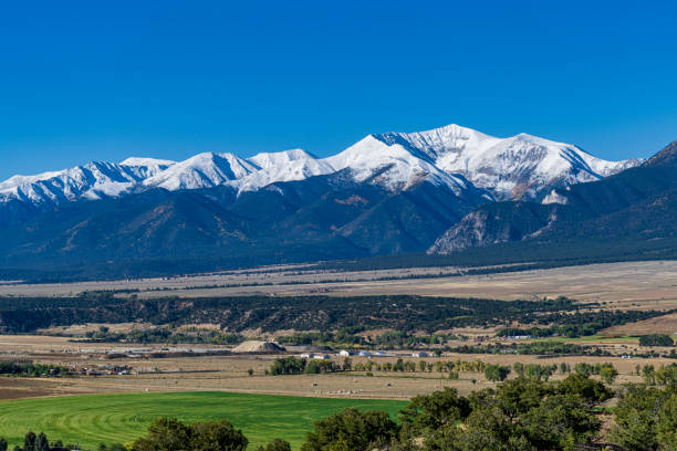 istock Mt. Antero with Snow on Summit and Colorful Aspens 2175966063