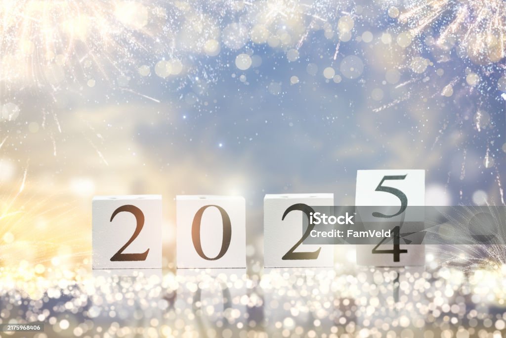 Foto de 2025 Feliz Ano Novo Fogos De Artifício e mais fotos de stock de