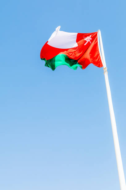 istock Omani flag waving in the wind, Jabrin, Bahla, sultanate Oman 2175968486