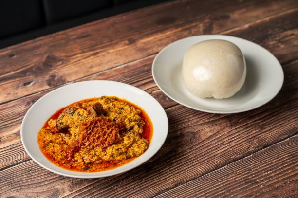 istock Nigerian Egusi soup with pounded yam 2175971909