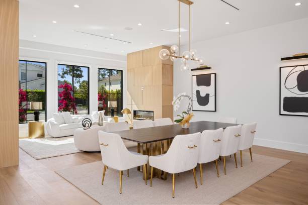 istock Modern open-plan living and dining room with natural light 2175973042