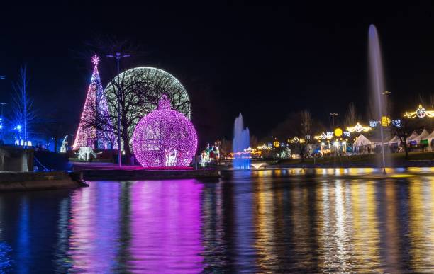 istock Night view of a park decorated 2175974155