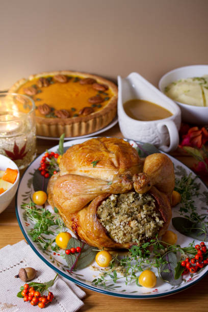 istock Roast chicken or turkey with sage stuffing 2175974809
