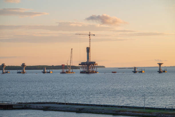 istock Construction site of the new Storstrommen Bridge in Denmark 2175987007