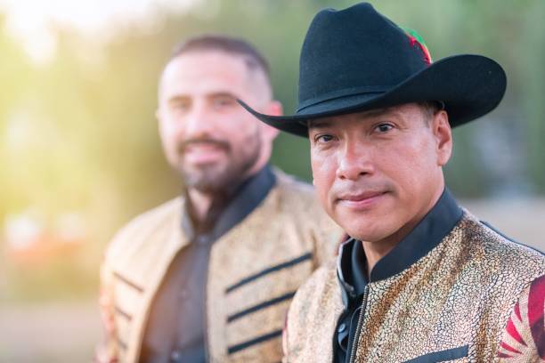 istock Smiling hispanic musicians posing looking at the camera 2175989169