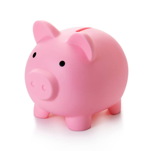 istock Pink Piggy Bank Isolated on White 2176000873