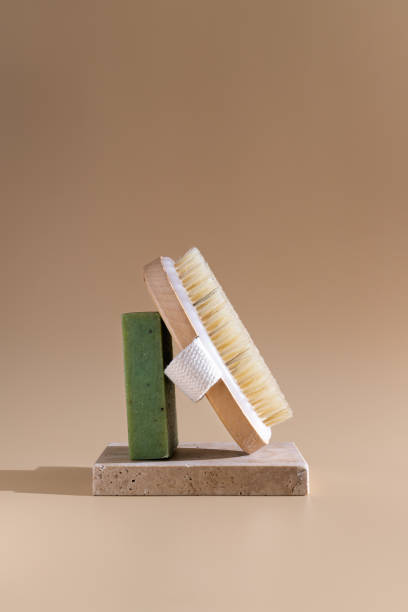 istock Minimalist still life with natural handmade soap 2176023199