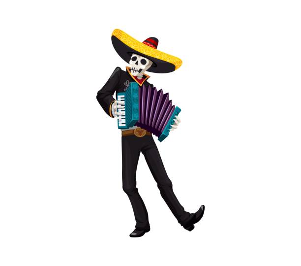 istock Cartoon day of the dead muertos mariachi skeleton 2176023661