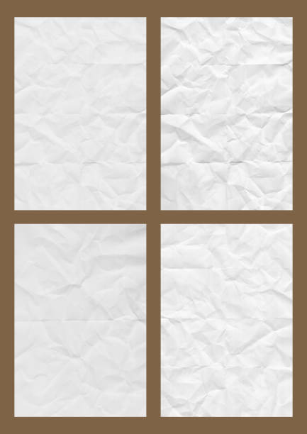 White crumpled paper texture background, balnk white paper texture background