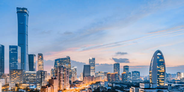 istock High angle view of Beijing International Trade CBD Building Complex, China 2176033727