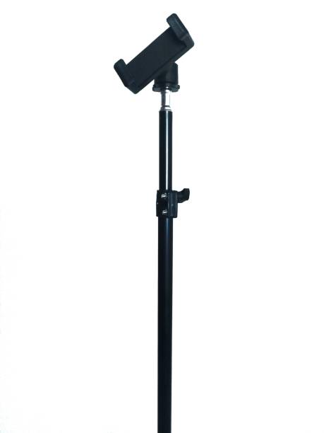 istock smartphone tripod. Stable photo or video shooting for a blog or social media content. Isolate on a white background. 2176043621