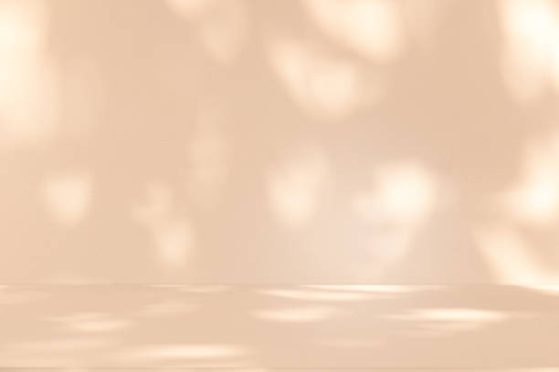 istock Studio style background wall decoration presentation uses white and beige tones. with shadows cast from a nearby window, concept creating a decorative 2176044689