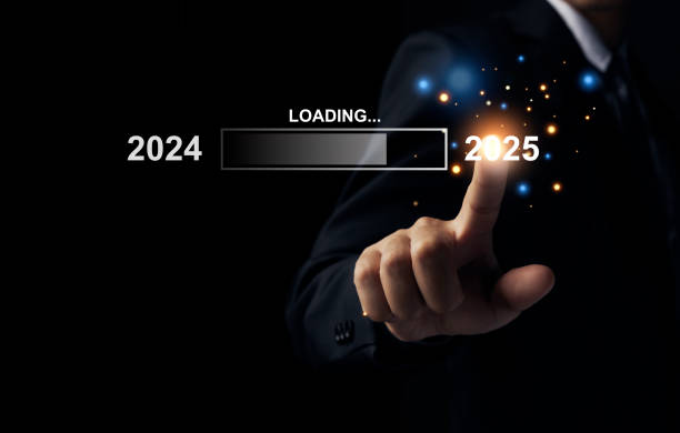 istock Businessman pointing to 2025 loading bar for count down from 2024 to 2025 year. 2176045591