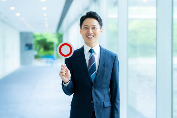 istock Businessman holding a circle plate 2176047257
