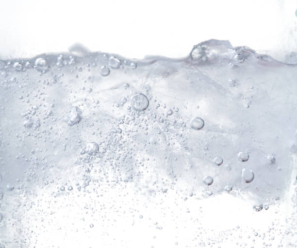 Ice in sparkling clear drink,Cold drink stock photo