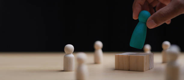 istock Hr, HRM, Human resources management concept. Wooden cube block print screen person. teamwork concept. 2176055240