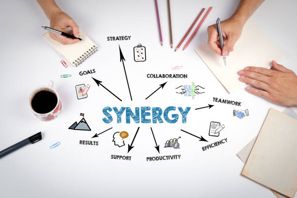 istock Synergy Concept. The meeting at the white office table 2176056436