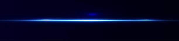 istock Blue horizontal lenses, flares, laser beams, flares, light rays, glowing stripes on a dark background, abstract glowing background. 2176063419